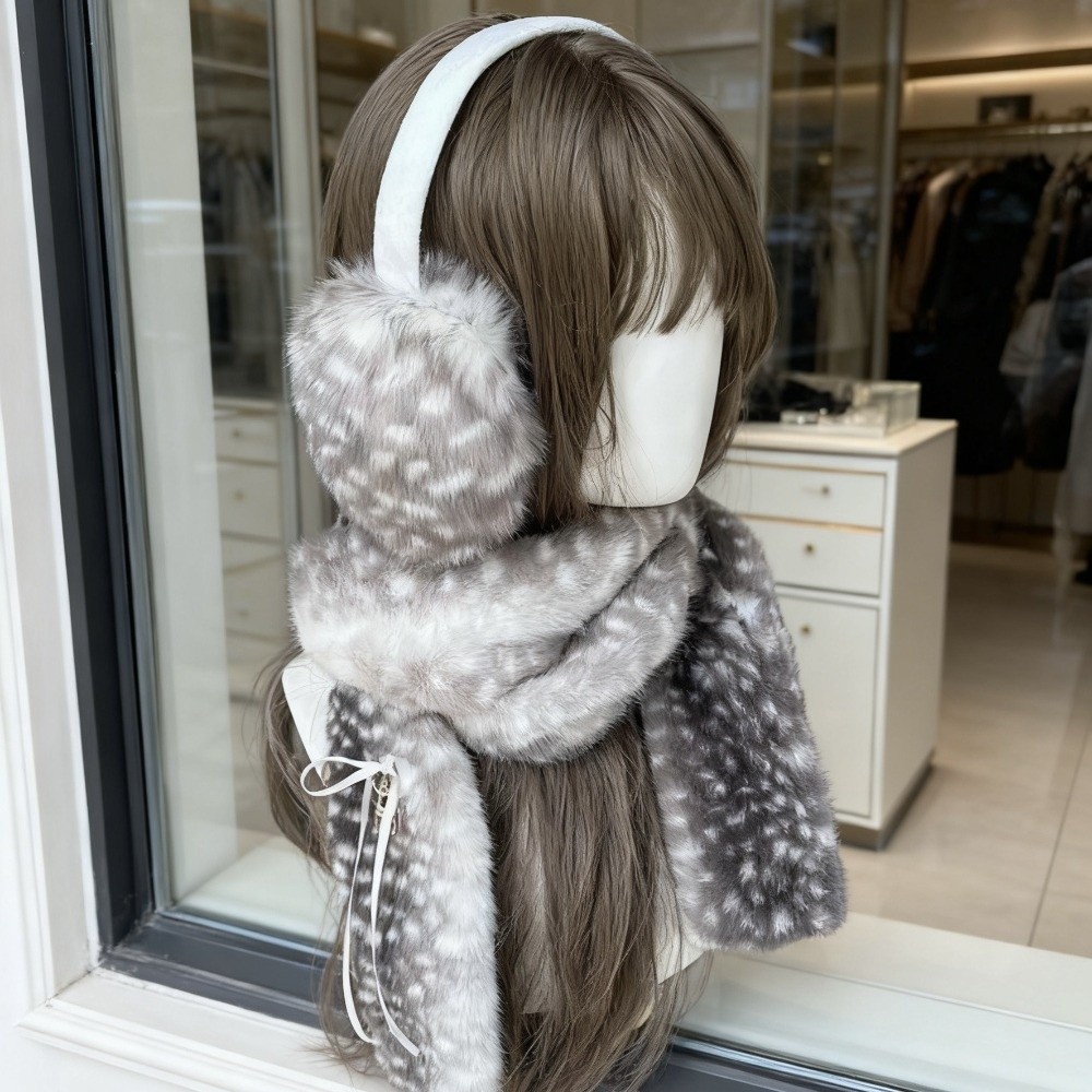 Kawaii Deer Print Scarf Winter - Ear Muff Foldable review and price