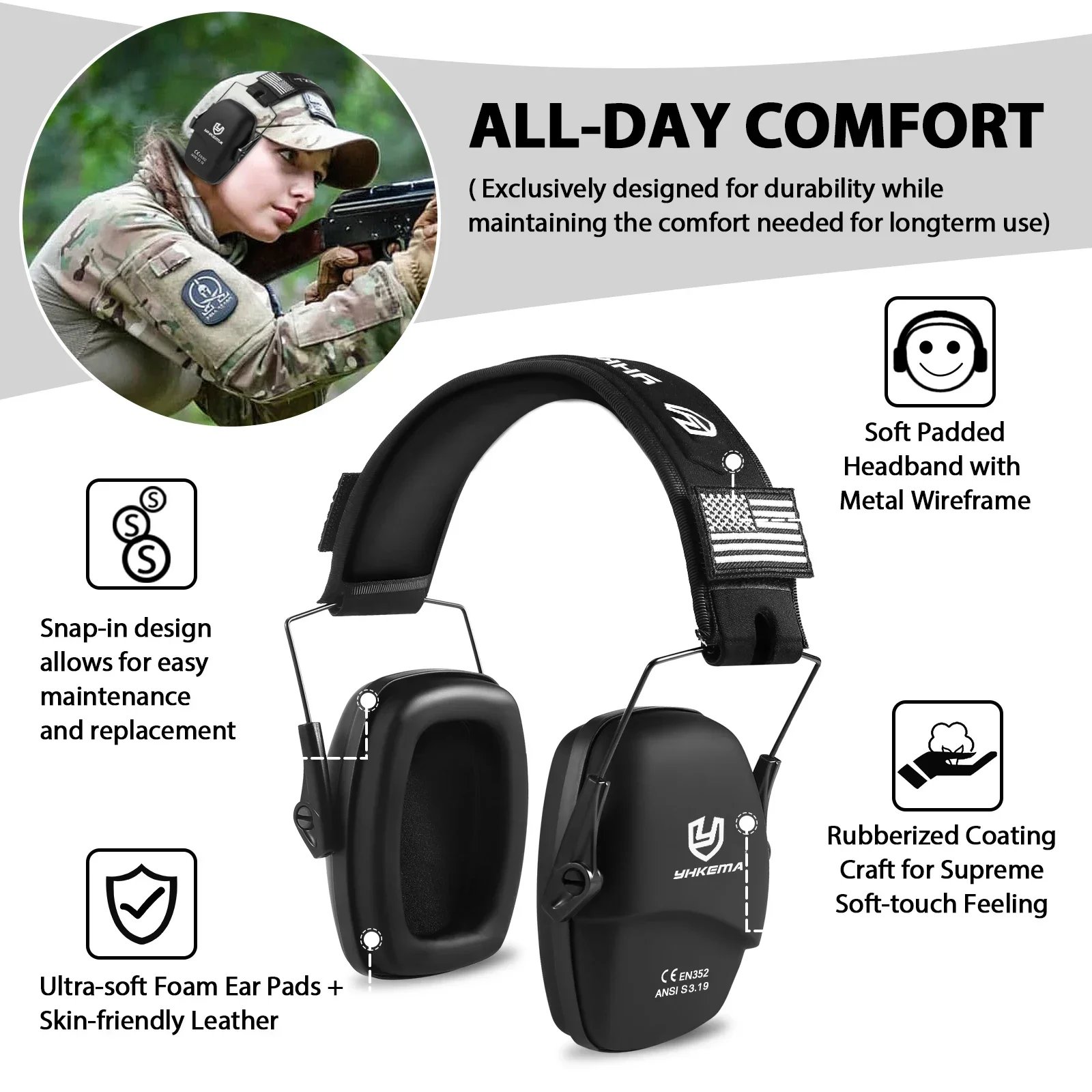 YHKEMA Safety Earmuffs for Sho - Ear Muff Foldable review and price