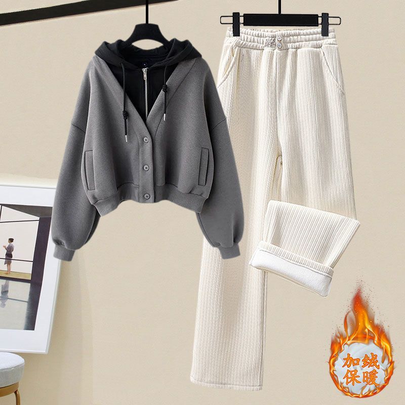 Plush and Thickened Hoodie Jac - Winter Clothing Sales review and price