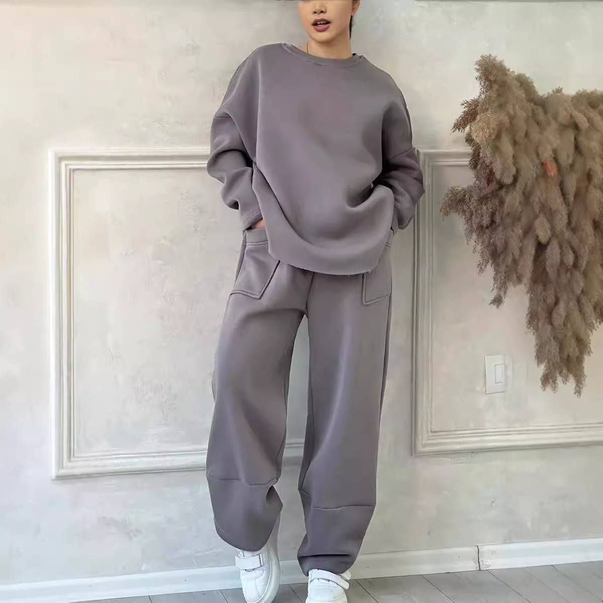 New Solid 2 Piece Set Women's  - Winter Clothing Sales review and price