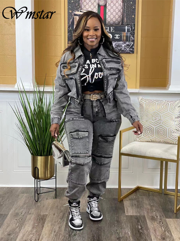 Wmstar Denim Two Piece Set Wom - Winter Clothing Sales review and price