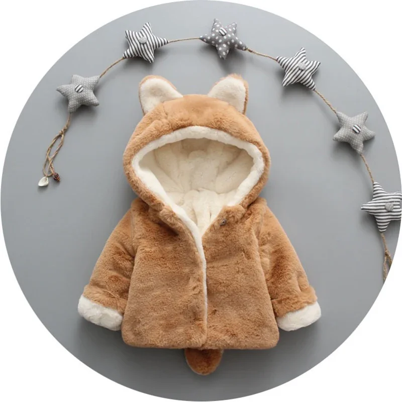 Cute Cat Ears Plush Baby Jacke - Winter Clothing For Toddlers review and price