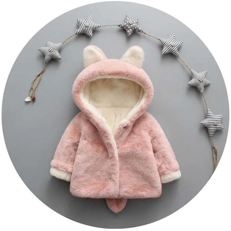 Cute Cat Ears Plush Baby Jacke - Winter Clothing For Toddlers review and price